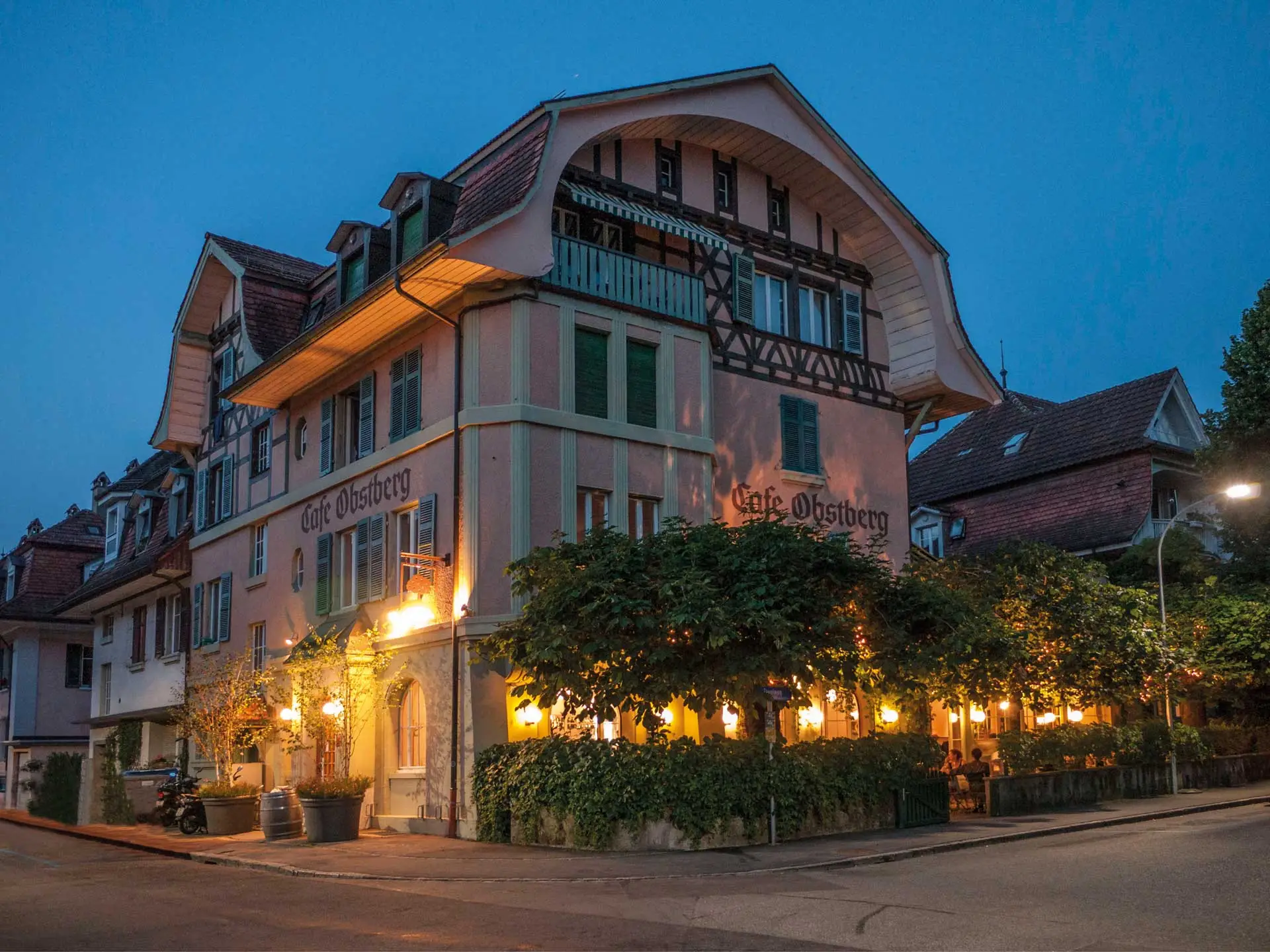 Aussenansicht der Brasserie Obstberg in Bern